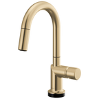 Brizo Odin Mezcladora Prep Extraíble SmartTouch® — Surtidor en Arco — Oro Luxe — Perilla Metálica