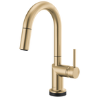 Brizo Odin Mezcladora Prep Extraíble SmartTouch® — Surtidor en Arco — Oro Luxe — Manija Metálica