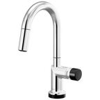 Brizo Odin Mezcladora Prep Extraíble SmartTouch® — Surtidor en Arco — Cromo — Perilla con Cristal Negro