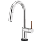 Brizo Odin Mezcladora Prep Extraíble SmartTouch® — Surtidor en Arco — Cromo — Manija de Madera
