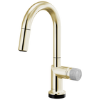 Brizo Odin Mezcladora Prep Extraíble SmartTouch® — Surtidor en Arco — Níquel Pulido — Perilla de Concreto