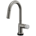 Brizo Odin Mezcladora Prep Extraíble SmartTouch® — Surtidor en Arco — Acero Luxe — Perilla de Concreto