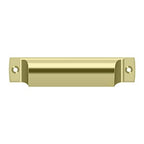 Deltana Jaladera Tipo Concha Rectangular 4" — Latón Pulido sin Recubrimiento