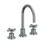 California Faucets Tiburon Llave de Lavabo de 3 Orificios para Cubierta, con Dos Manerales - Manija de Cruz - Níquel Negro