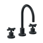 California Faucets Tiburon Llave de Lavabo de 3 Orificios para Cubierta, con Dos Manerales - Manija de Cruz - Carbón