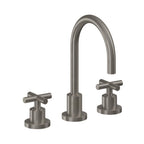 California Faucets Tiburon Llave de Lavabo de 3 Orificios para Cubierta, con Dos Manerales - Manija de Cruz - Grafito