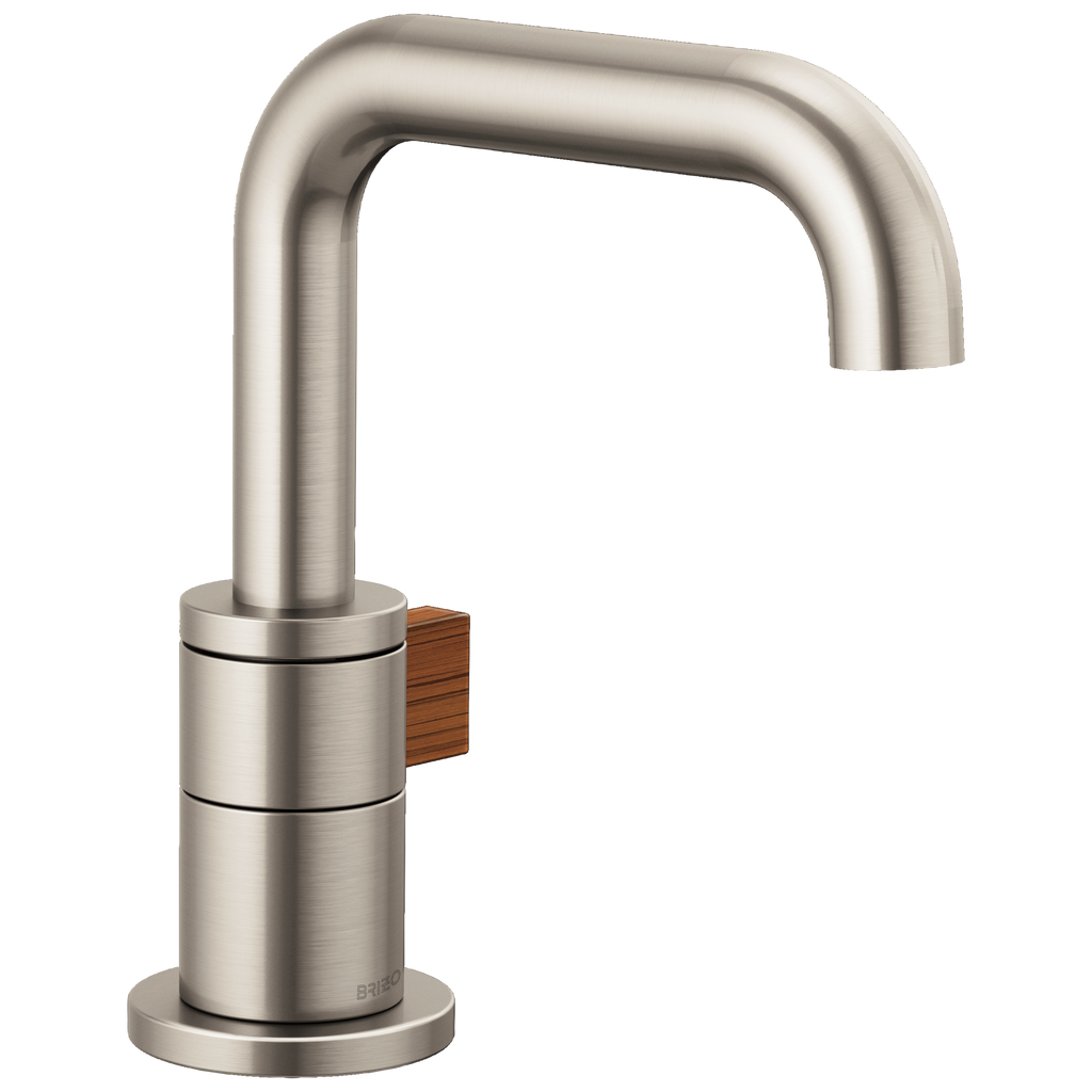 Brizo Litze Monomando para Lavabo — Níquel Luxe / Madera de Teca
