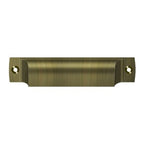 Deltana Jaladera Tipo Concha Rectangular 4" — Latón Antiguo