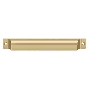 Deltana Jaladera Tipo Concha Rectangular 7" — Latón Satinado