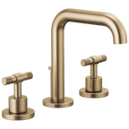 Brizo Litze Grifo Widespread para Lavabo — Surtidor Alto — Oro Luxe — Palanca en T