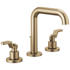 Brizo Litze Grifo Widespread para Lavabo — Surtidor Alto — Oro Luxe — Palanca Industrial
