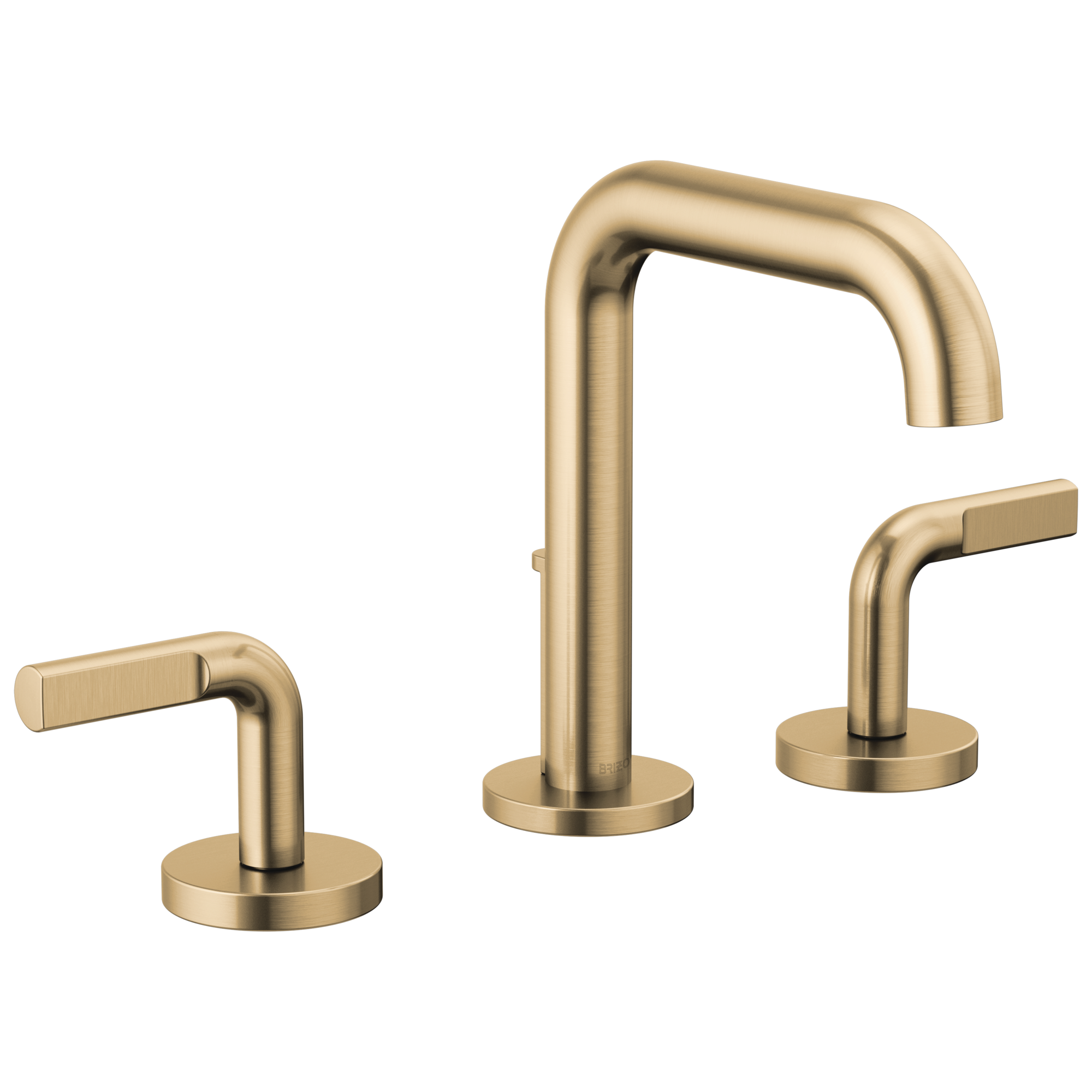 Brizo Litze Grifo Widespread para Lavabo — Surtidor Alto — Oro Luxe — Palanca Notch