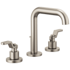 Brizo Litze Grifo Widespread para Lavabo — Surtidor Alto — Níquel Luxe — Palanca Industrial