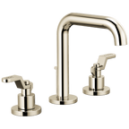 Brizo Litze Grifo Widespread para Lavabo — Surtidor Alto — Níquel Pulido — Palanca Industrial