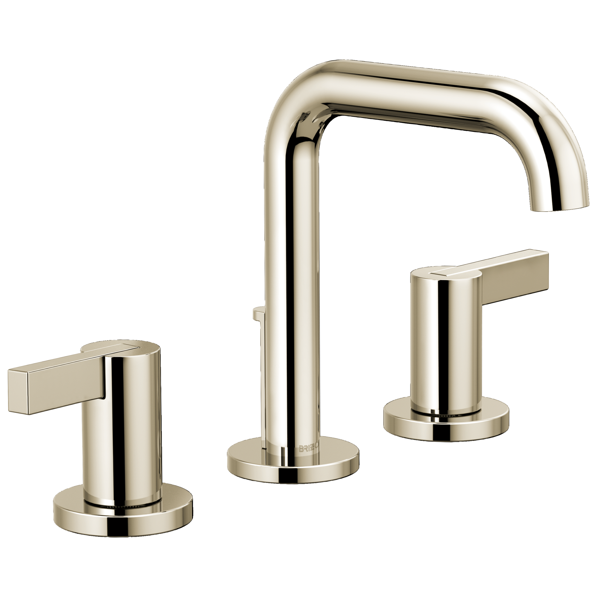 Brizo Litze Grifo Widespread para Lavabo — Surtidor Alto — Níquel Pulido — Palanca Extendida