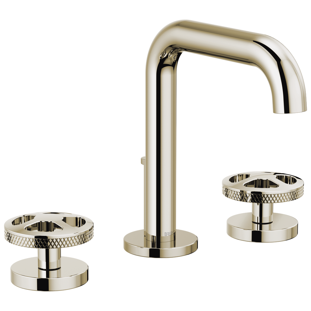 Brizo Litze Grifo Widespread para Lavabo — Surtidor Alto — Níquel Pulido — Cruceta