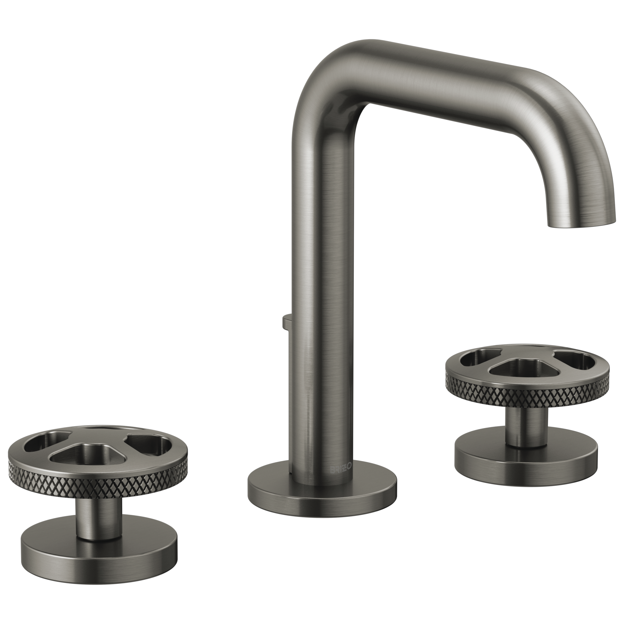 Brizo Litze Grifo Widespread para Lavabo — Surtidor Alto — Acero Luxe — Cruceta