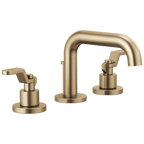 Brizo Litze Grifo Widespread para Lavabo — Surtidor Bajo — Oro Luxe — Palanca Industrial