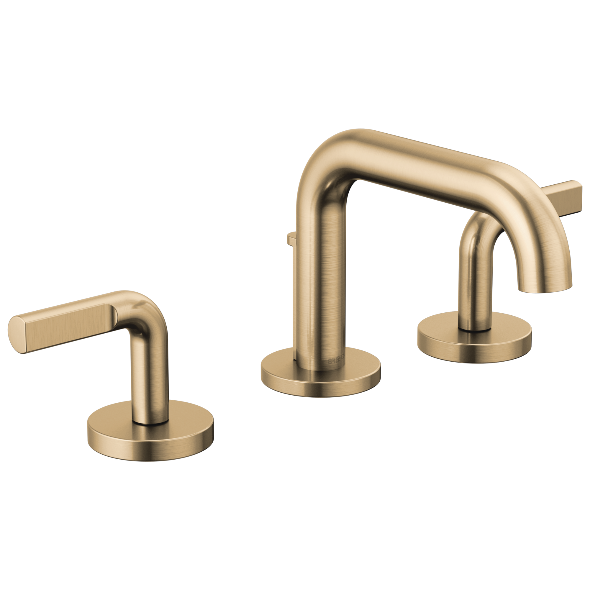 Brizo Litze Grifo Widespread para Lavabo — Surtidor Bajo — Oro Luxe — Palanca Notch
