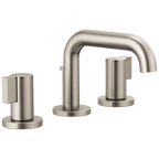 Brizo Litze Grifo Widespread para Lavabo — Surtidor Bajo — Níquel Luxe — Palanca