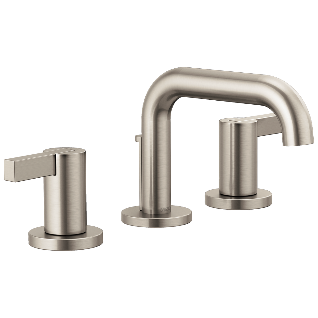 Brizo Litze Grifo Widespread para Lavabo — Surtidor Bajo — Níquel Luxe — Palanca Extendida