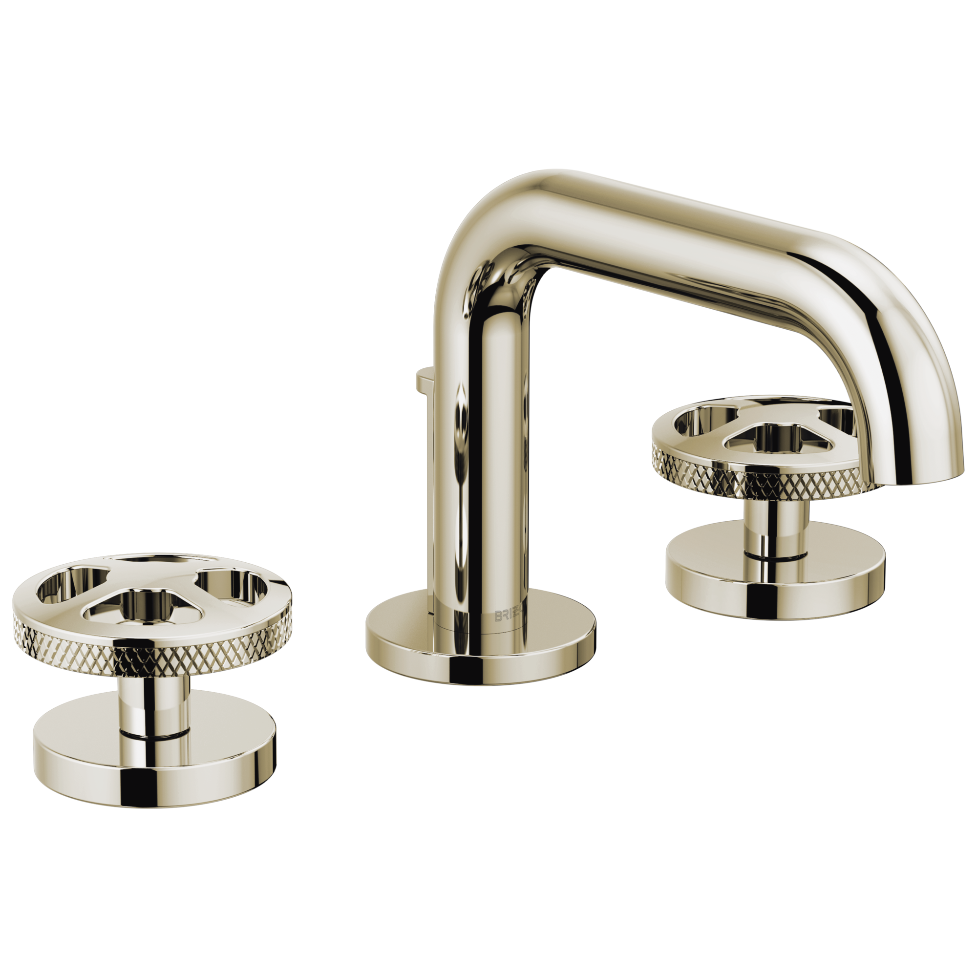 Brizo Litze Grifo Widespread para Lavabo — Surtidor Bajo — Níquel Pulido — Cruceta