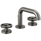 Brizo Litze Grifo Widespread para Lavabo — Surtidor Bajo — Acero Luxe — Cruceta