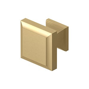 Deltana Perilla Cuadrada Decorativa 1-3/16" — Latón Satinado