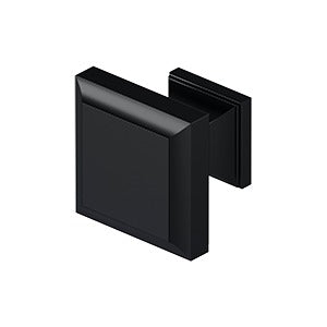 Deltana Perilla Cuadrada Decorativa 1-3/16" — Negro Mate