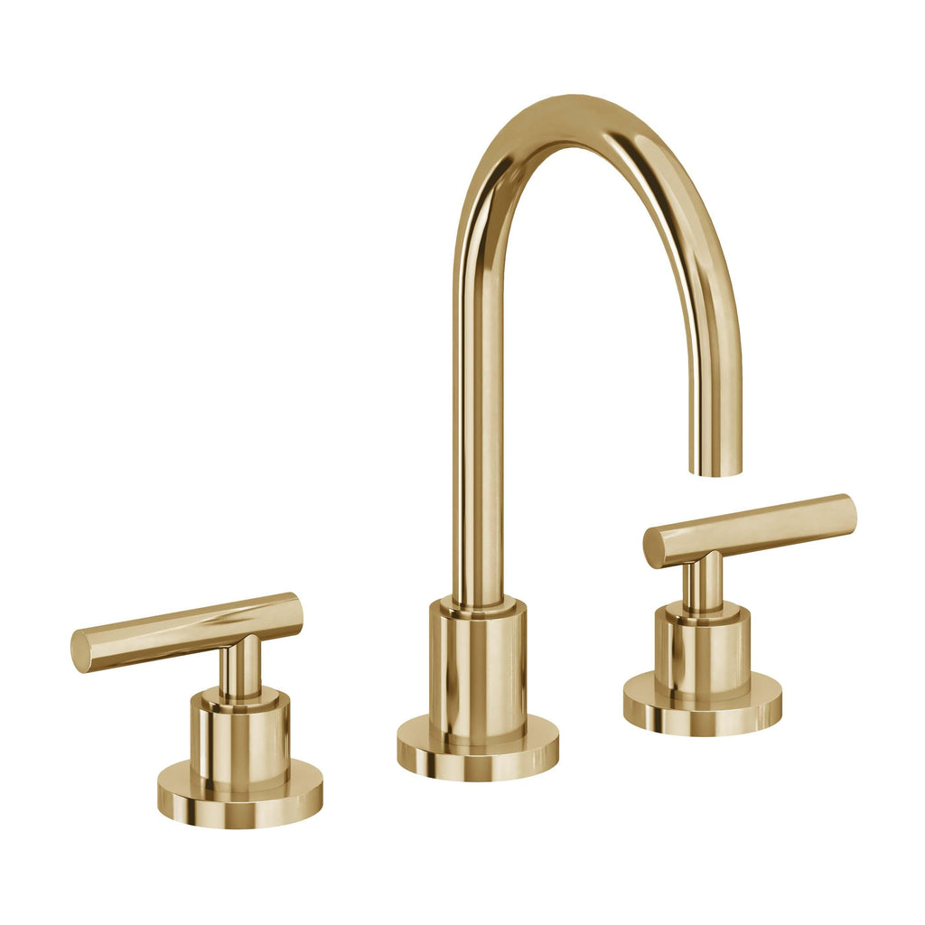 California Faucets Tiburon Llave de Lavabo de 3 Orificios para Cubierta, con Dos Manerales - Manija de Palanca - Oro Francés