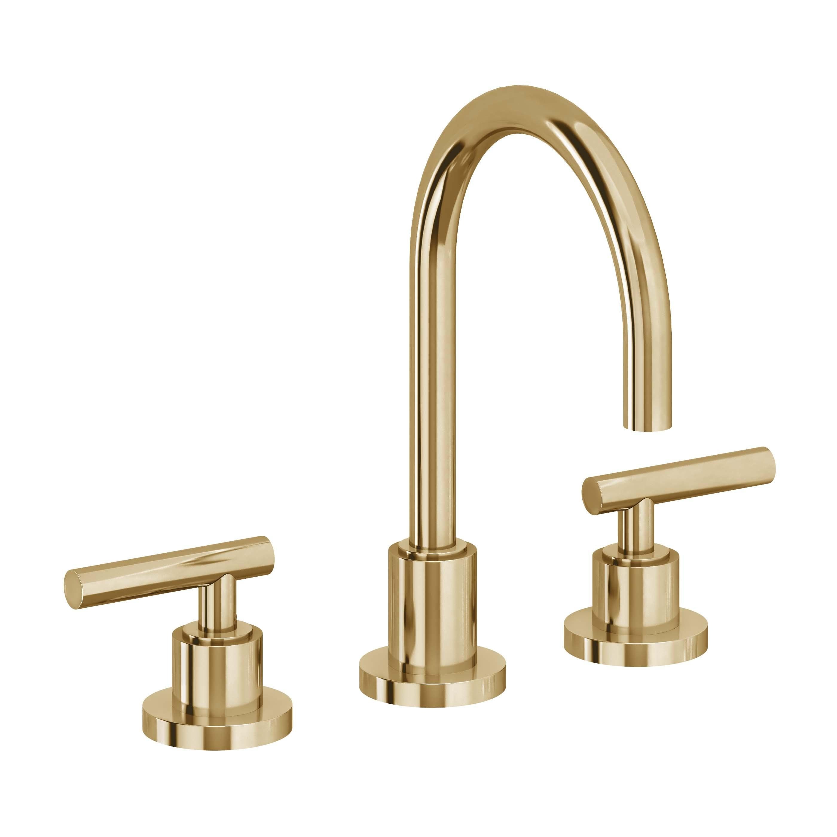 California Faucets Tiburon Llave de Lavabo de 3 Orificios para Cubierta, con Dos Manerales - Manija de Palanca - Oro Francés
