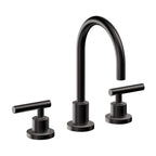 California Faucets Tiburon Llave de Lavabo de 3 Orificios para Cubierta, con Dos Manerales - Manija de Palanca - Negro Mate