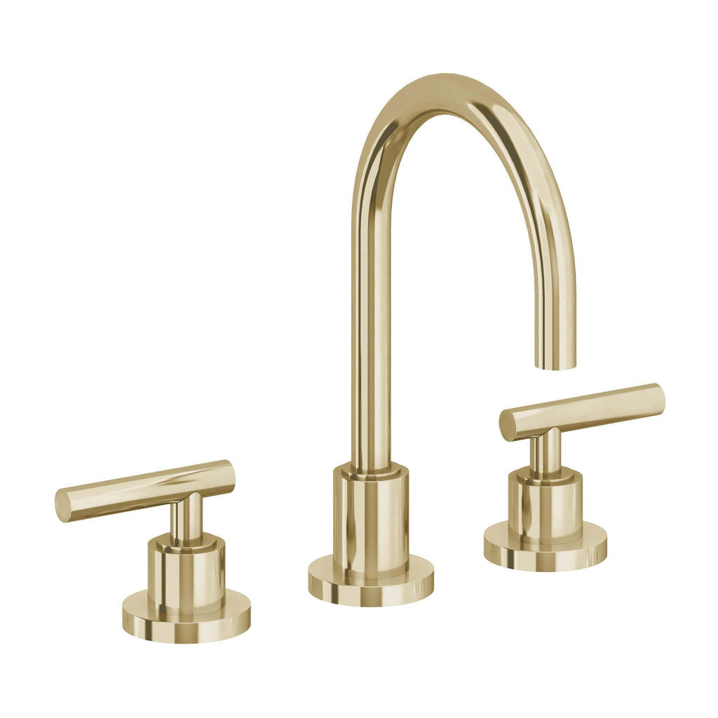 California Faucets Tiburon Llave de Lavabo de 3 Orificios para Cubierta, con Dos Manerales - Manija de Palanca - Latón Pulido