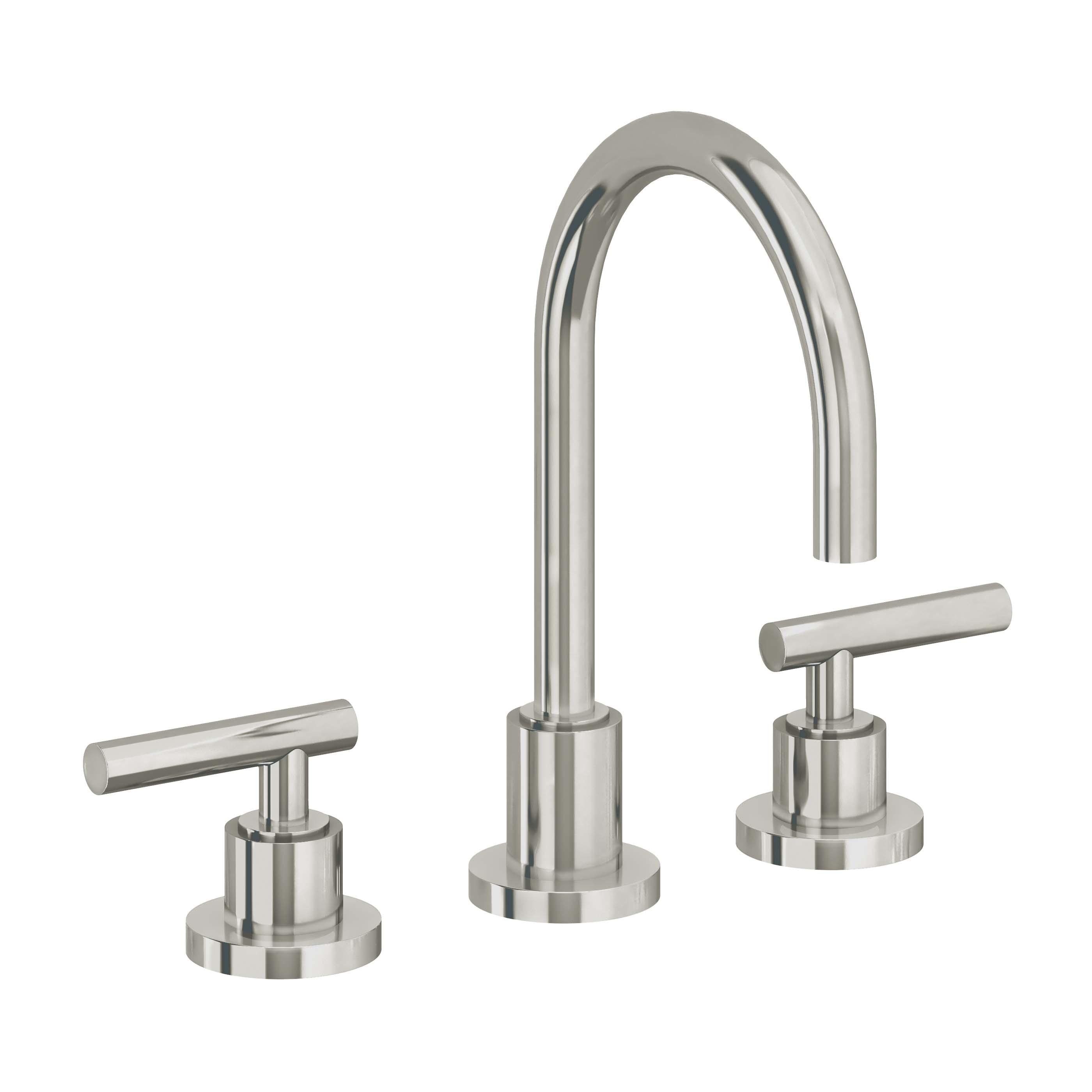 California Faucets Tiburon Llave de Lavabo de 3 Orificios para Cubierta, con Dos Manerales - Manija de Palanca - Níquel Pulido