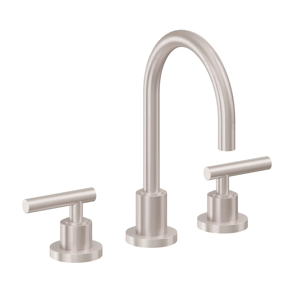 California Faucets Tiburon Llave de Lavabo de 3 Orificios para Cubierta, con Dos Manerales - Manija de Palanca - Níquel Satinado