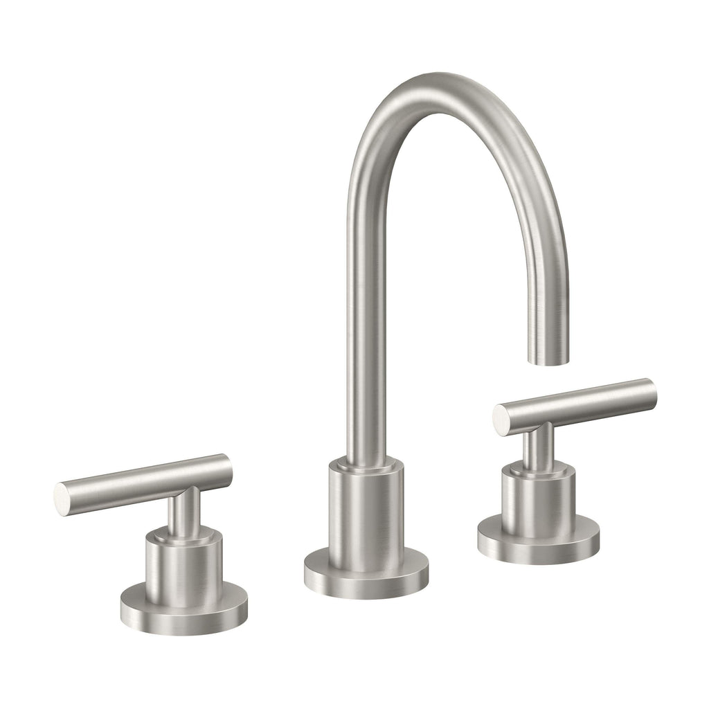 California Faucets Tiburon Llave de Lavabo de 3 Orificios para Cubierta, con Dos Manerales - Manija de Palanca - Acero Inoxidable Ultra