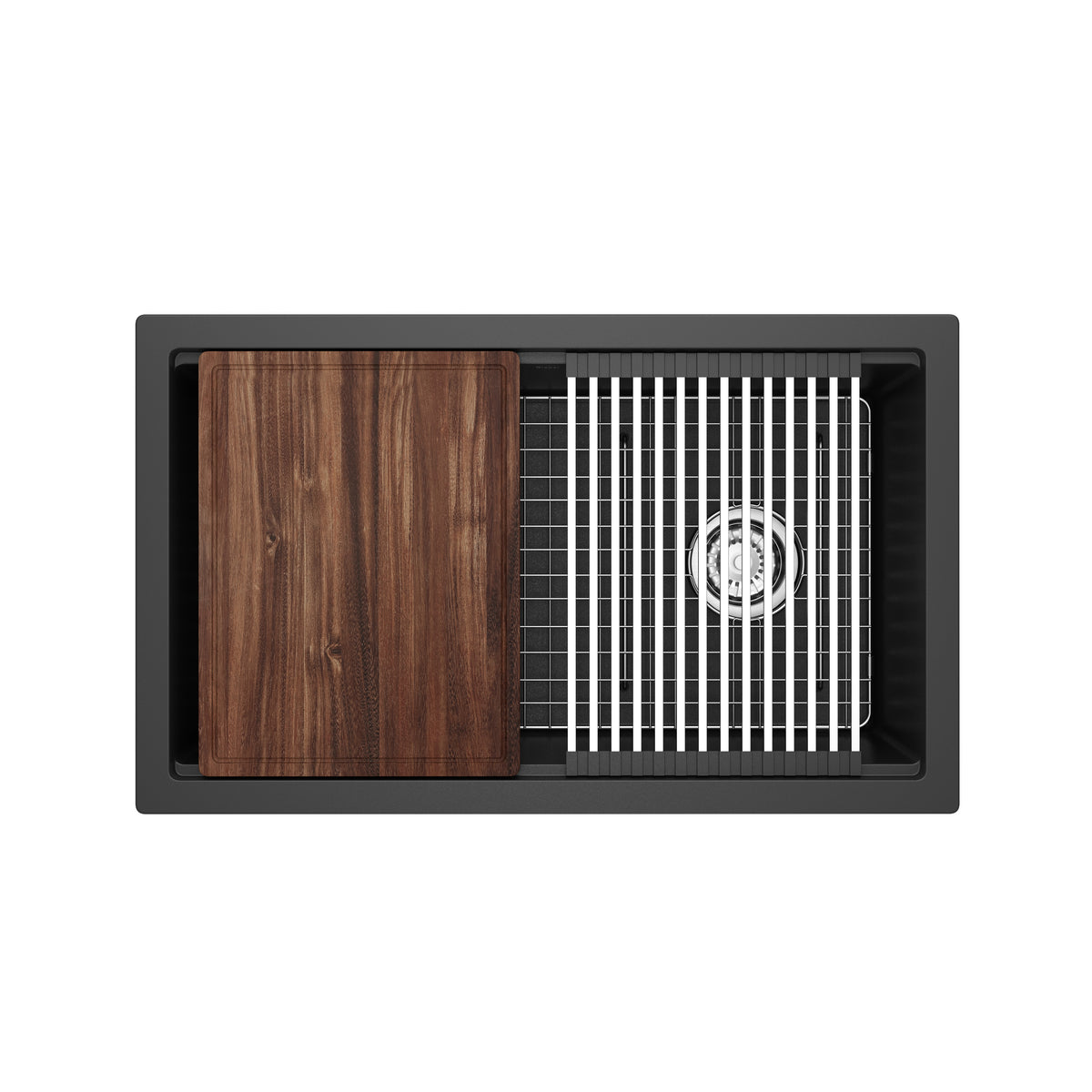 Rohl Fonsa Tarja Workstation de Cuarzo con Accesorios 30" - Negro