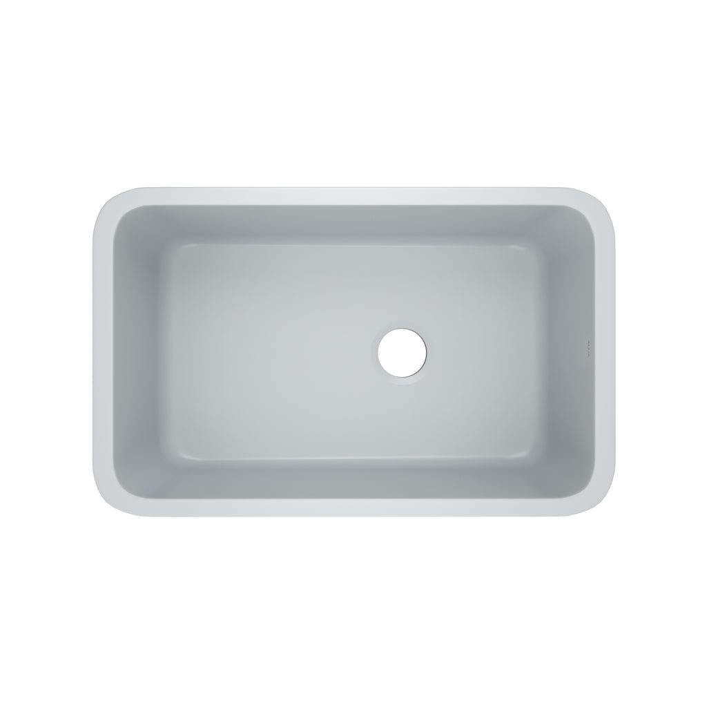 Rohl Allia Tarja Sencilla Bajocubierta de Fireclay 32" - Gris Satinado