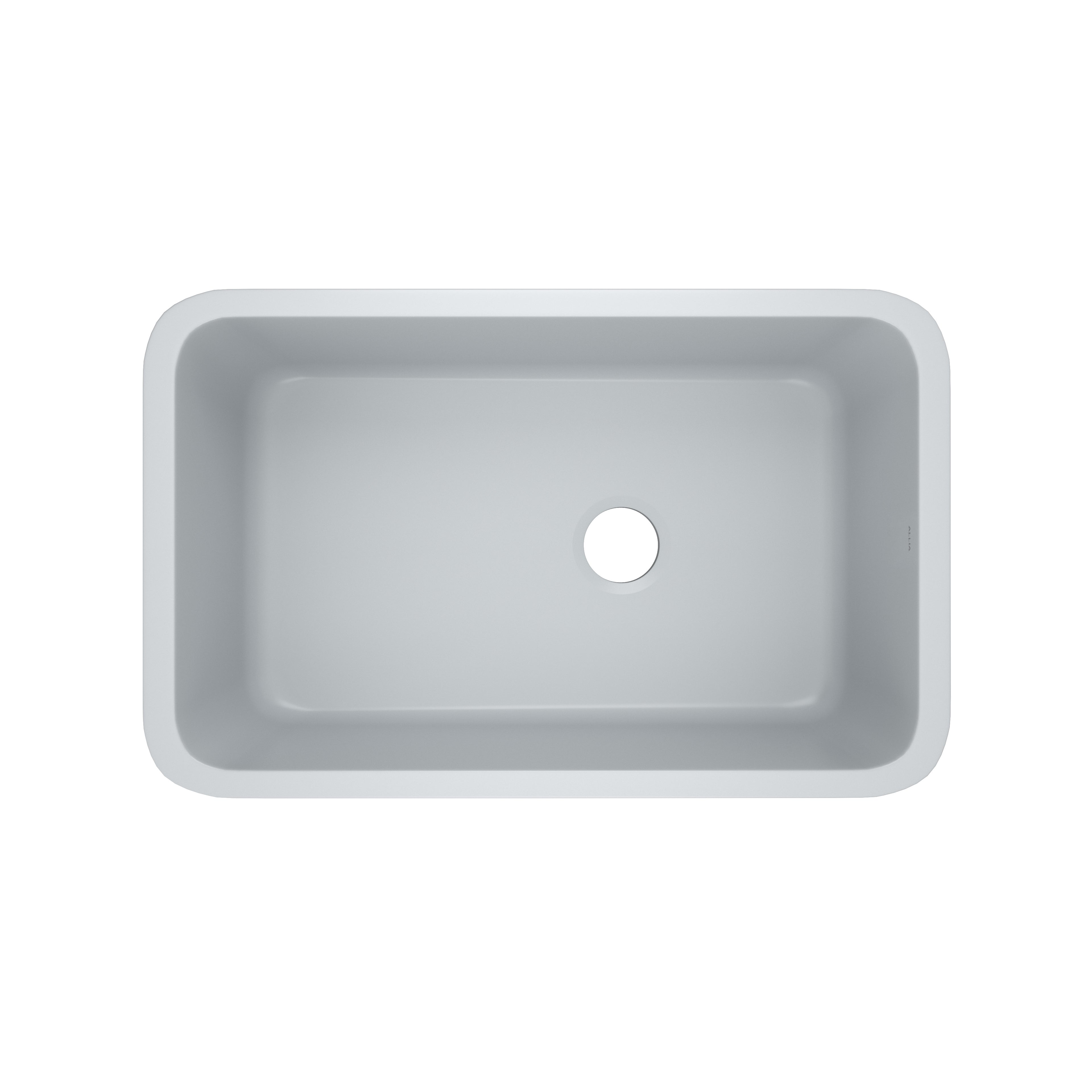 Rohl Allia Tarja Sencilla Bajocubierta de Fireclay 32" - Gris Satinado