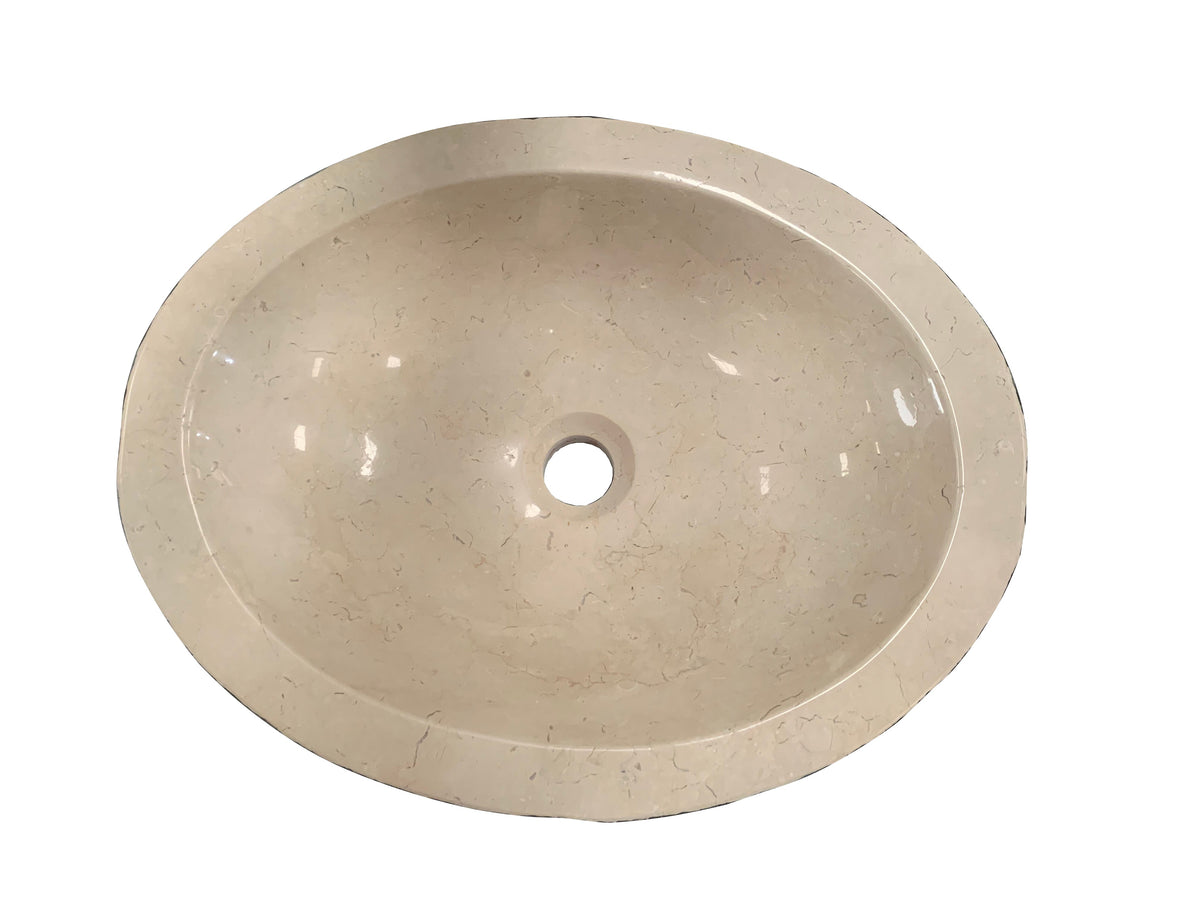 Barclay Bonette Chiseled — Lavabo de Sobreponer Oval de Mármol — imagen 3