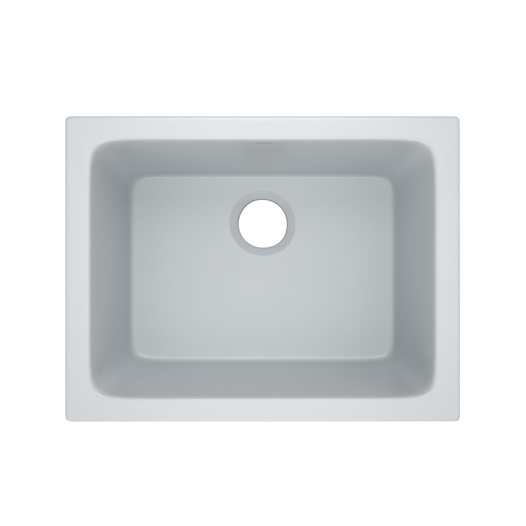 Rohl Allia Tarja Sencilla Bajocubierta de Fireclay para Cocina o Lavadero 24" - Gris Satinado