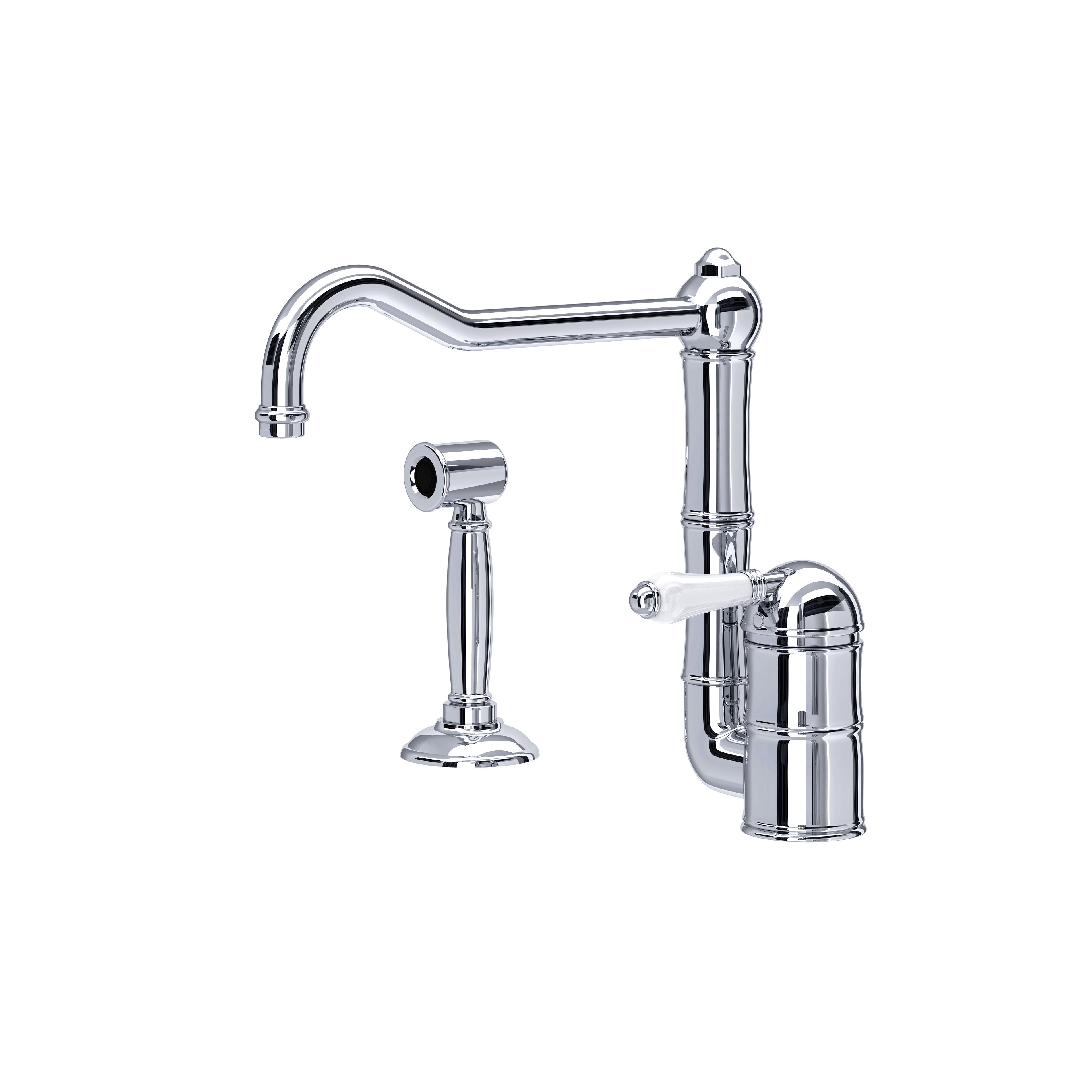 Rohl Acqui Mezcladora de Cocina con Aspersor Lateral - Cromo Pulido