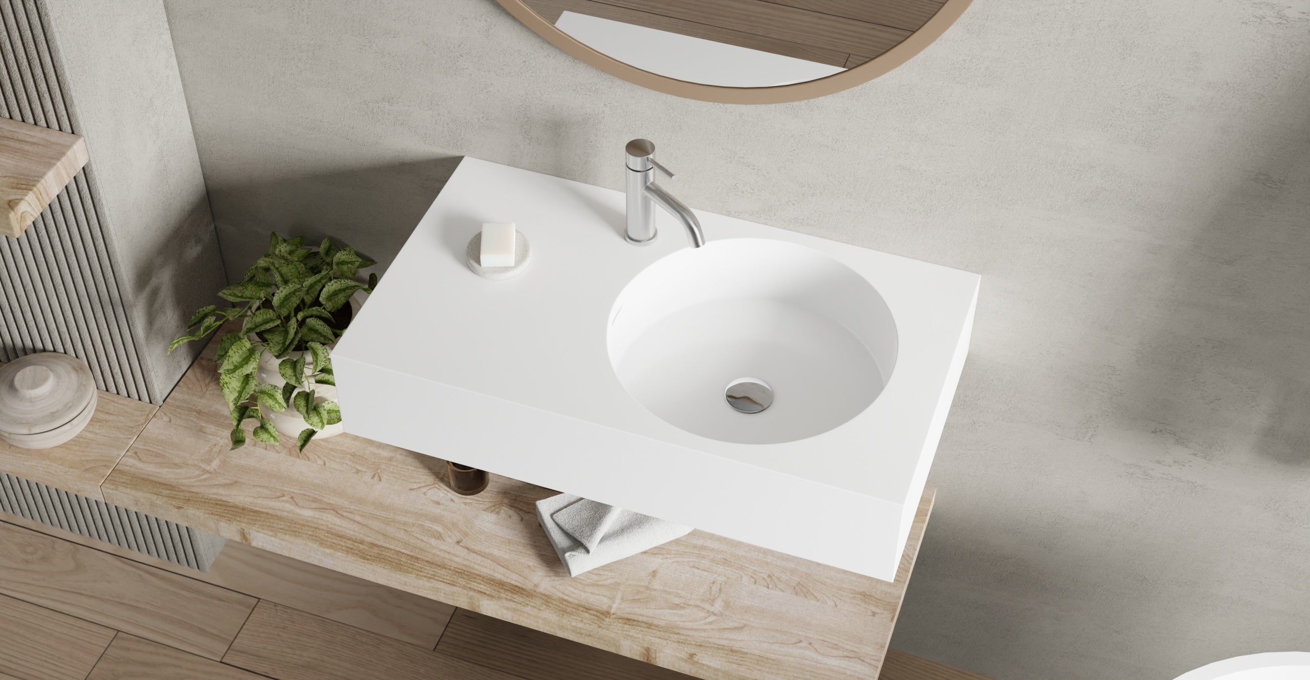 Badeloft Lavabo de Pared Oasis WT-02-E