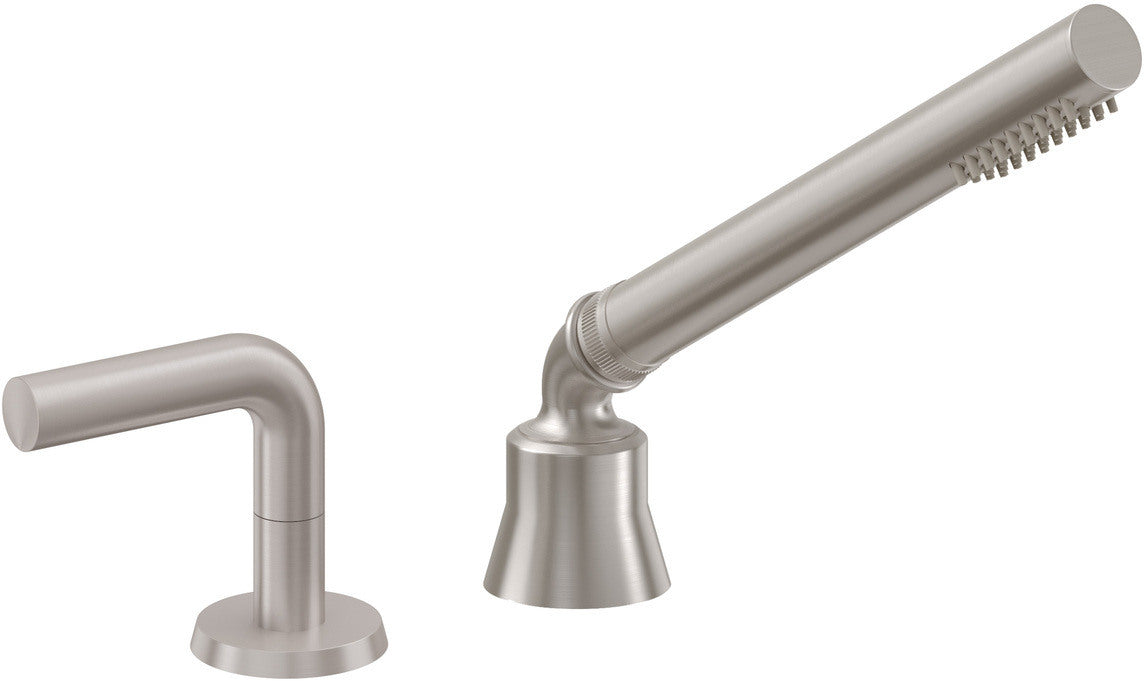 California Faucets Tamalpais Juego Completo de Regadera de Mano y Desviador para Tina Romana - Níquel Satinado