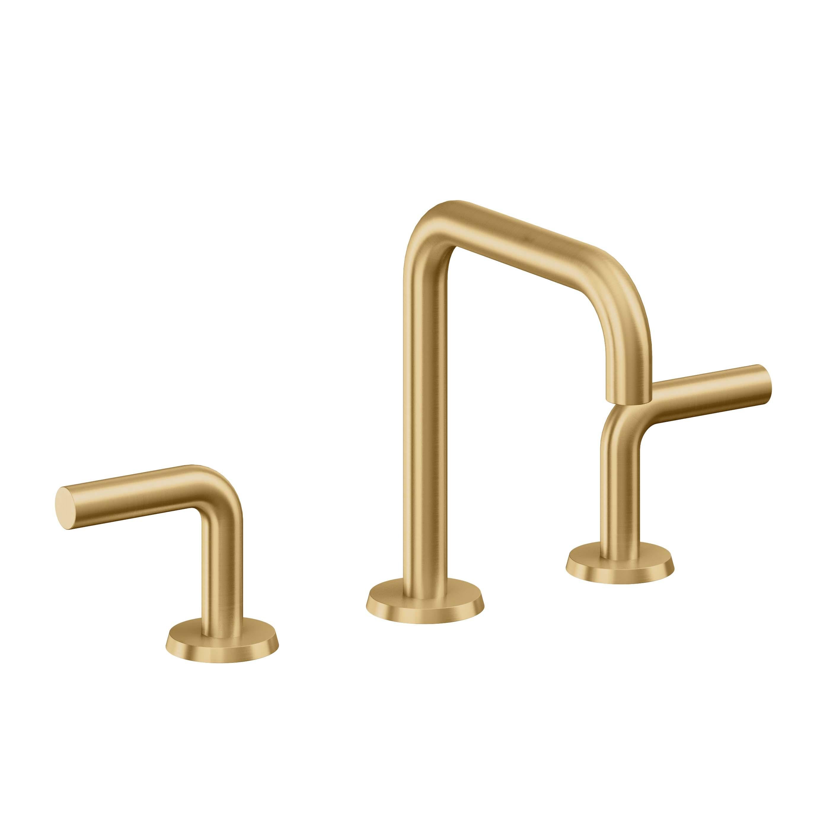 California Faucets Tamalpais Llave de Lavabo de 3 Orificios para Cubierta, con Dos Manerales - Oro Satinado de por Vida