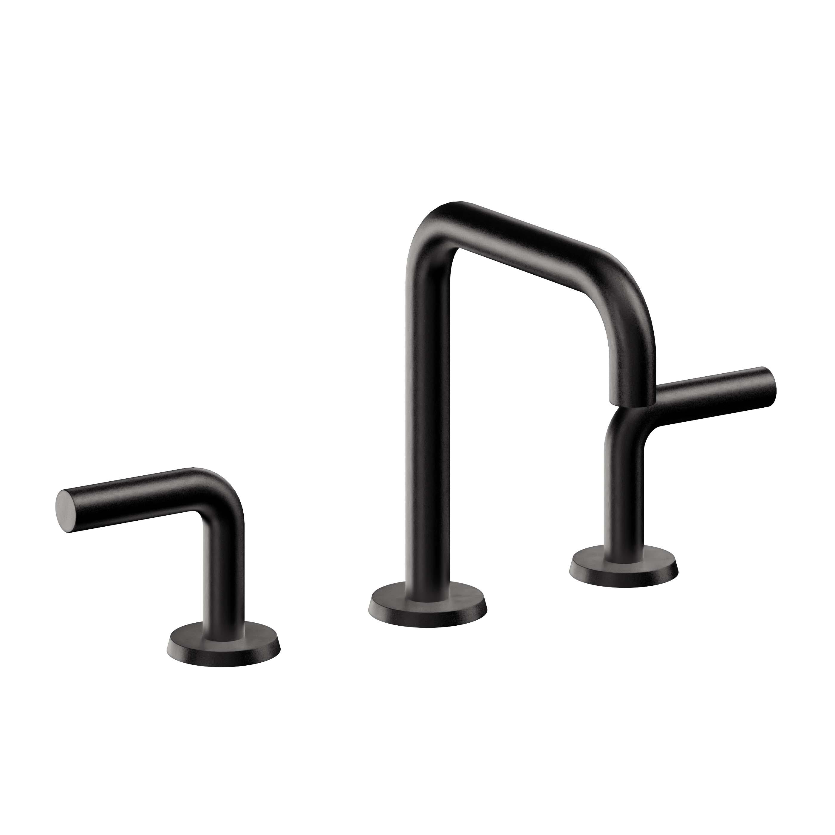 California Faucets Tamalpais Llave de Lavabo de 3 Orificios para Cubierta, con Dos Manerales - Negro Mate