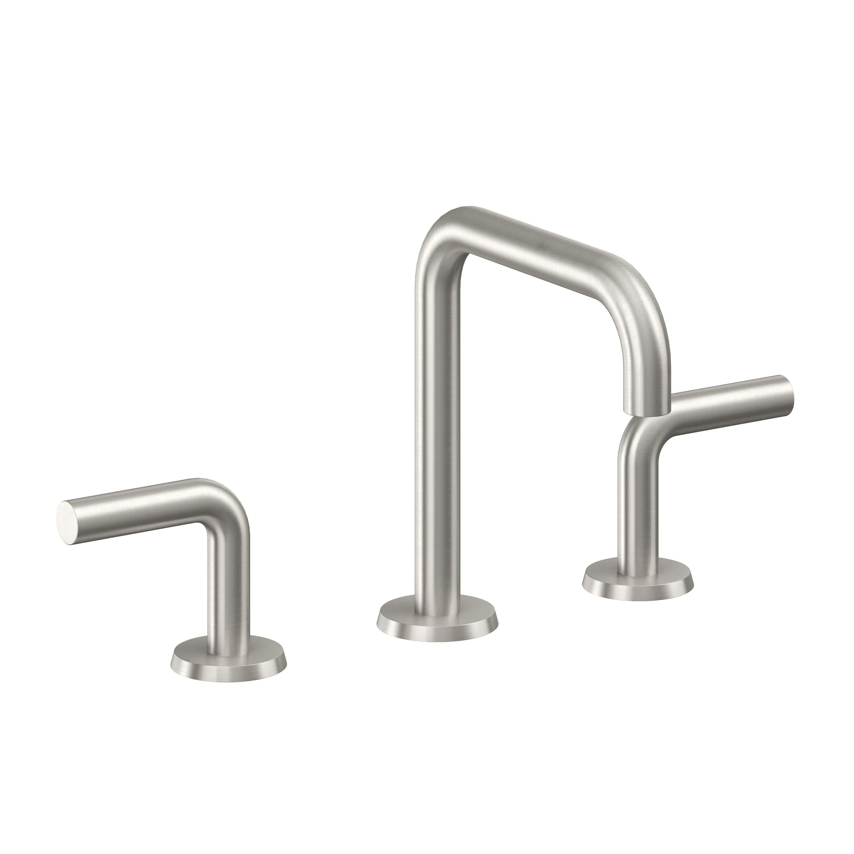 California Faucets Tamalpais Llave de Lavabo de 3 Orificios para Cubierta, con Dos Manerales - Acero Inoxidable Ultra