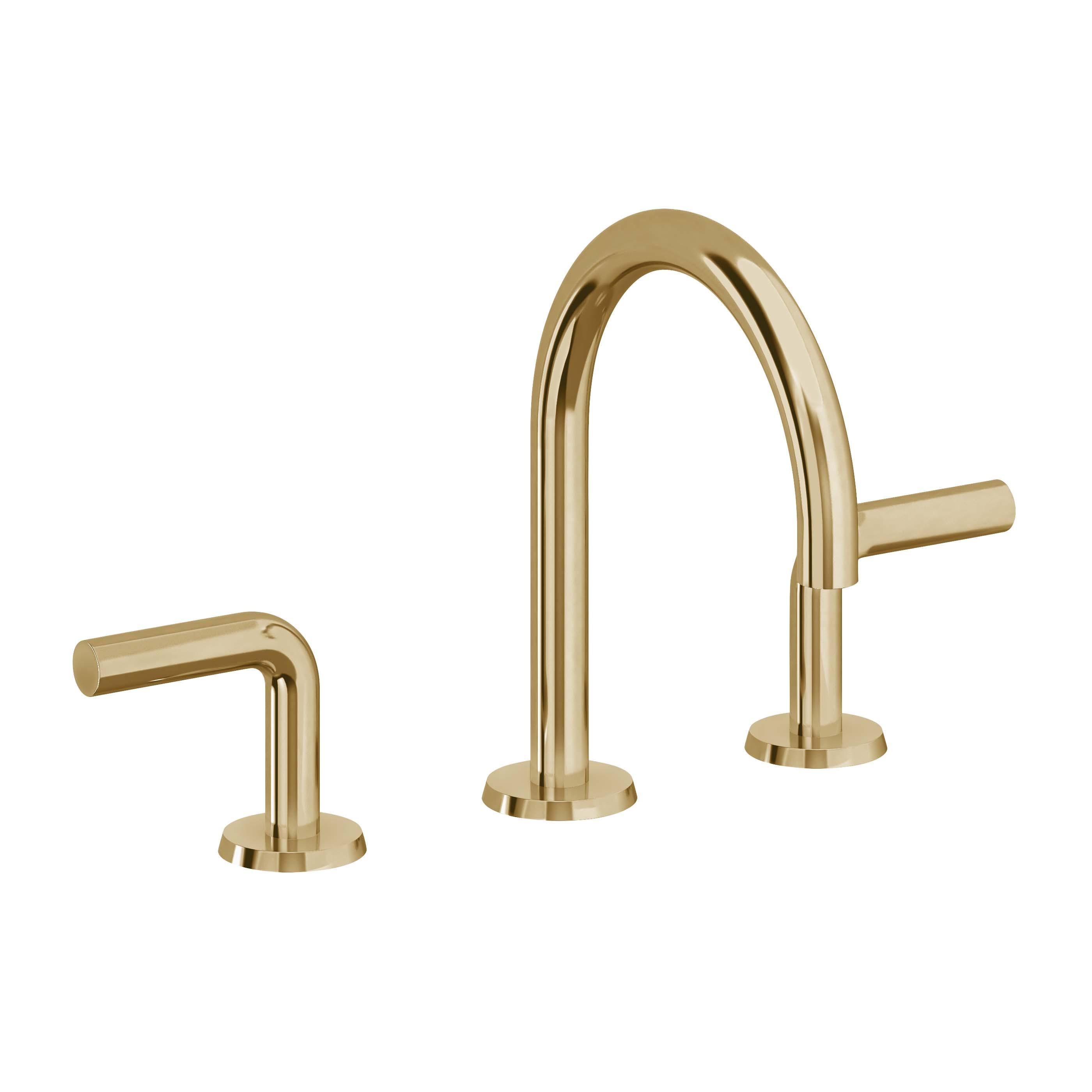 California Faucets Tamalpais Llave de Lavabo de 3 Orificios para Cubierta, con Dos Manerales - Oro Francés