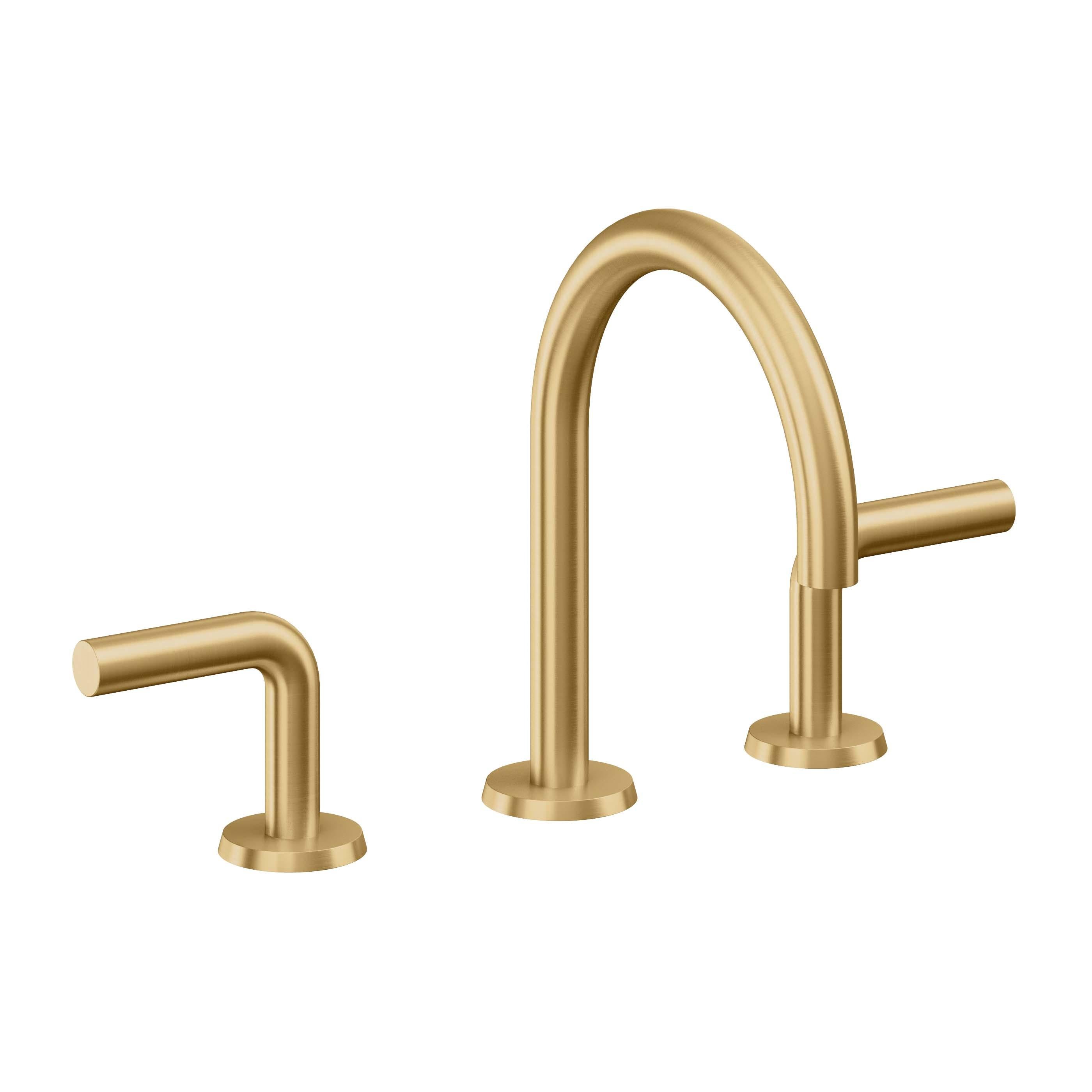 California Faucets Tamalpais Llave de Lavabo de 3 Orificios para Cubierta, con Dos Manerales - Oro Satinado de por Vida