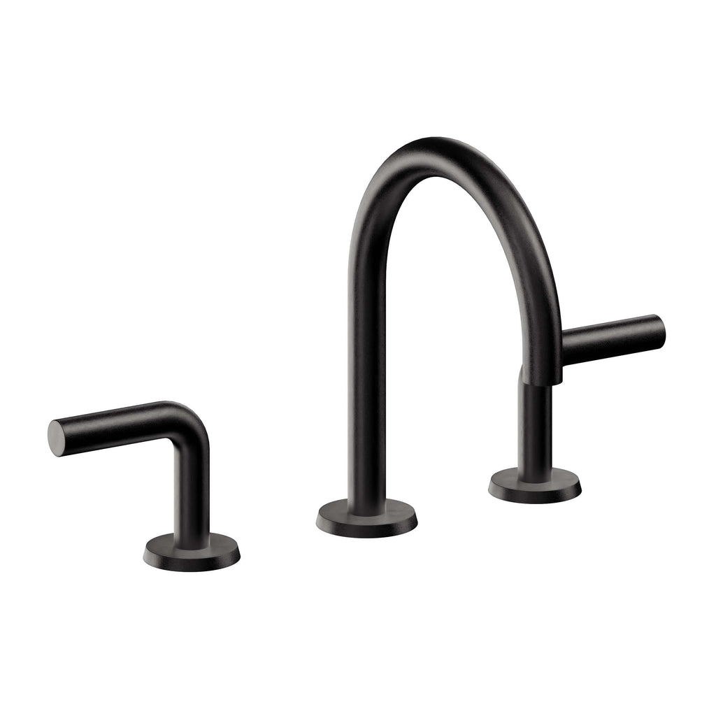 California Faucets Tamalpais Llave de Lavabo de 3 Orificios para Cubierta, con Dos Manerales - Negro Mate